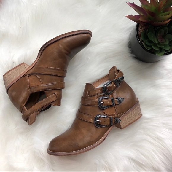 Maurices Shoes - Maurice’s Brown Western Buckle Booties